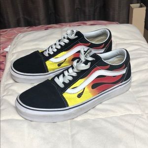 Black vans with flames🔥